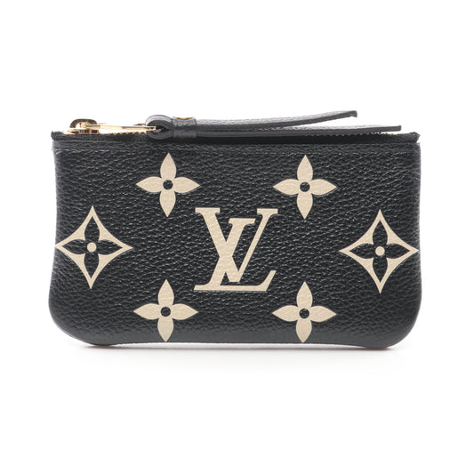 Louis Vuitton Pochette Kure Bicolor Monogram Empreinte Coin Purse Leather Black Beige
