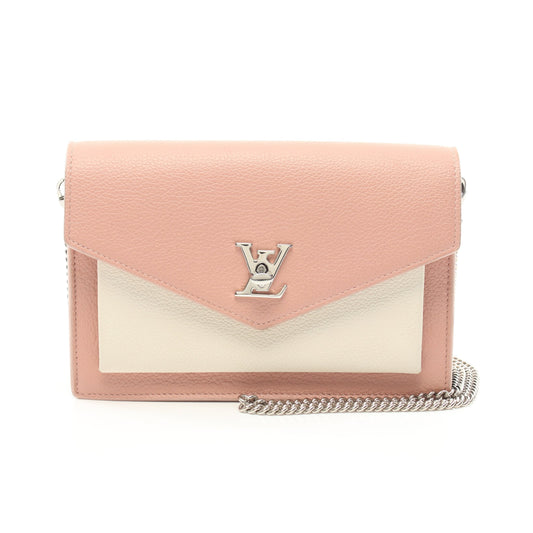 Louis Vuitton Pochette Rock Me Chain Shoulder Bag Leather Pink Off White